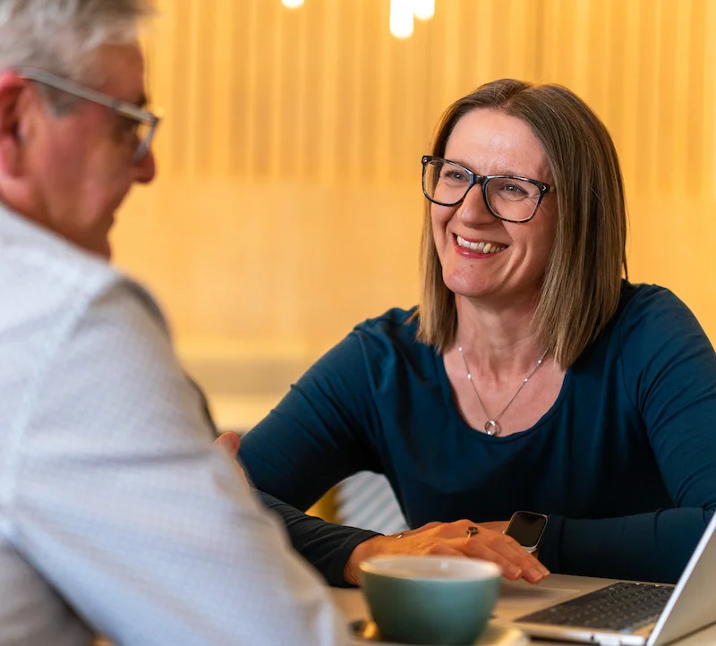 Kerry Leaver working with client Kerry Leaver working with client